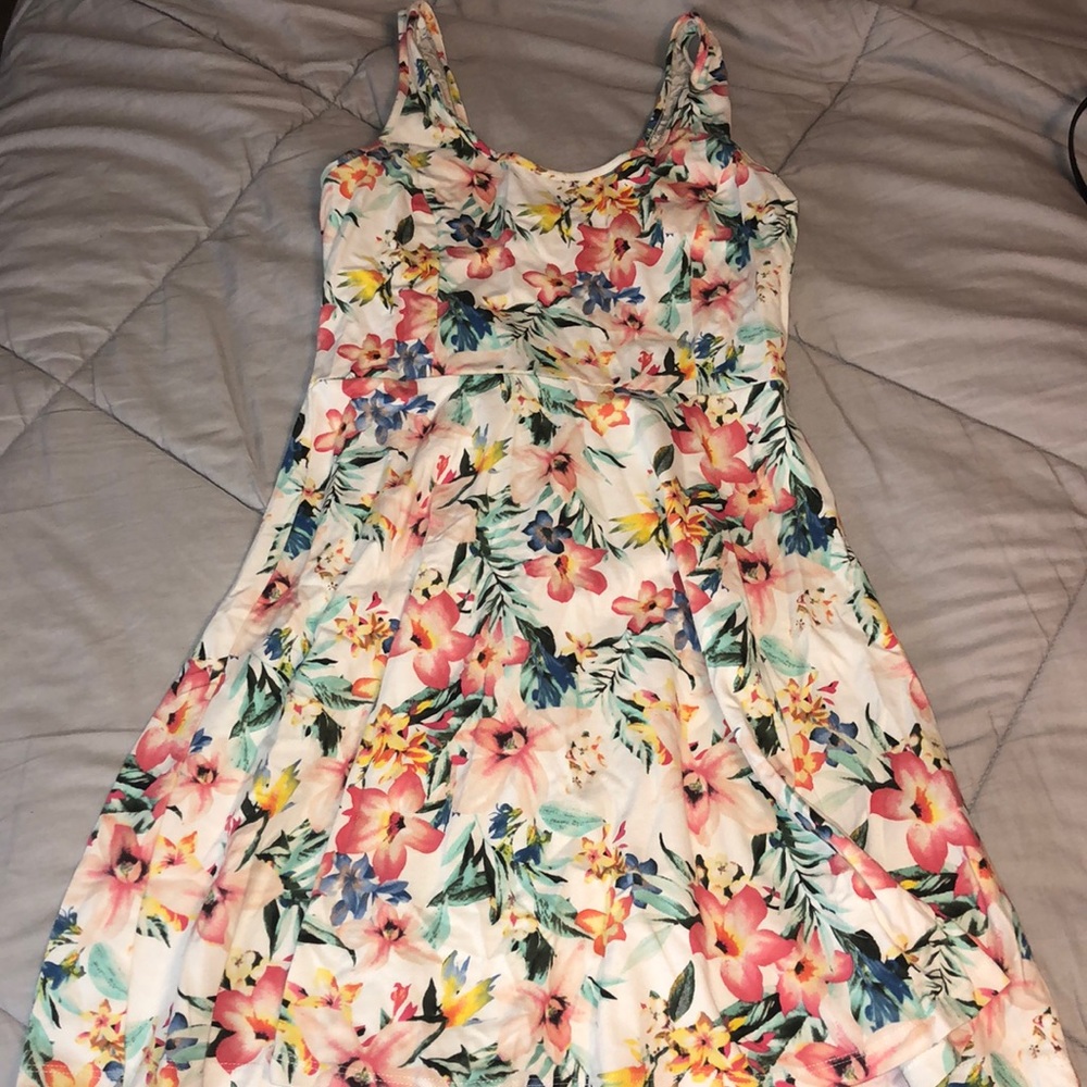 Summer Floral Dress with Lace Back
